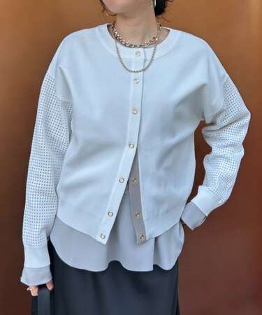 ビハイ袖メッシュ2WAYカーディガン