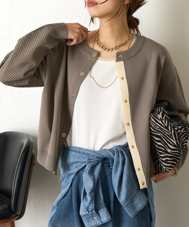 ビハイ袖メッシュ2WAYカーディガン