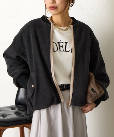 【あったか/上品】バックラッフルジャケット