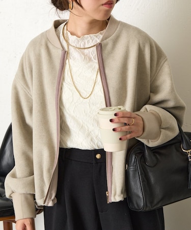 【あったか/上品】バックラッフルジャケット