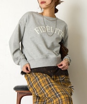 【大人カジュアル】裏毛フロッキーロゴカットソー