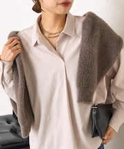 【春まで着れる/小顔効果◎】袖ボタンスキッパーシャツ