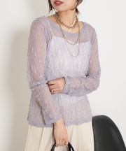 【レイヤードで映える一枚】レースシアーカットソー