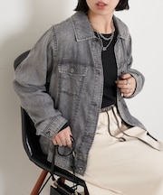 【やわらかく羽織るデニム】テンセルデニムステンジャケット