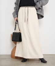 ウエスト配色微起毛スカート