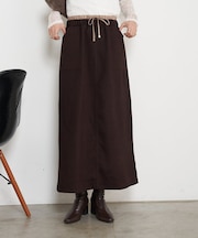 ウエスト配色微起毛スカート