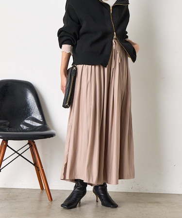 【体系カバー/楽チン】ウエストギャザースカーチョ