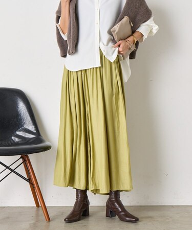 【体系カバー/楽チン】ウエストギャザースカーチョ