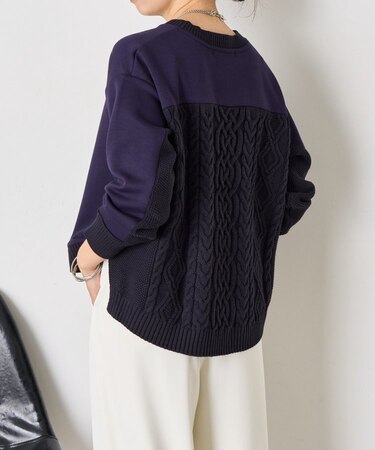 【一枚で映える】ケーブルドッキングプルオーバー