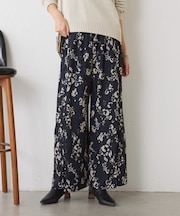 【オールゴムウエスト】ニュアンス柄イージーパンツ