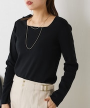 【好評につきコンパクトサイズ登場】スクエアネックニット