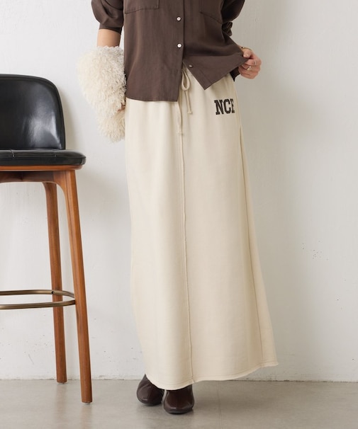 【あったか裏起毛】イージースエットロゴスカート