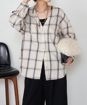【好評につき再入荷！】オンブレーチェックダブルシャツ