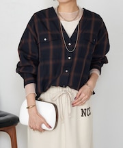 【好評につき再入荷！】オンブレーチェックダブルシャツ