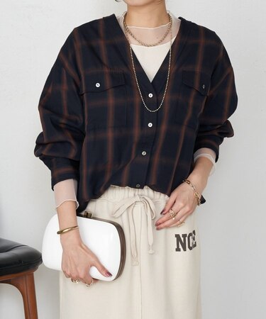 【好評につき再入荷！】オンブレーチェックダブルシャツ
