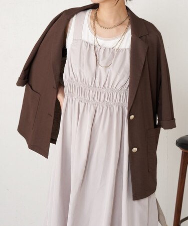 【メリハリシルエット】ウエストシャーリングジャンスカ