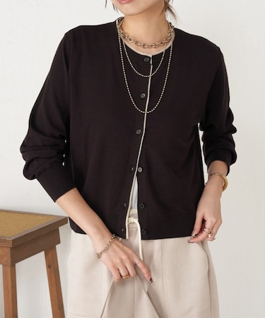 【一枚で完成】レイヤード風配色カーディガン