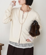 【一枚で完成】レイヤード風配色カーディガン