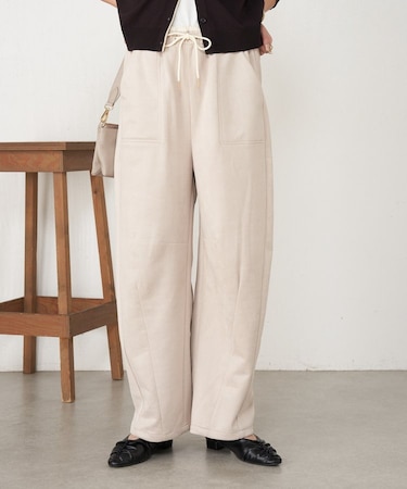 レイヤード風スエードカーブパンツ