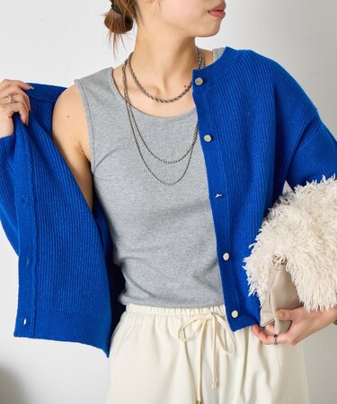 【シャツのインナーに最適◎】リブタンクトップ