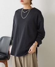 裾ラウンドストレッチカットソー