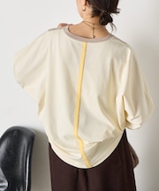 【一枚で映える】配色バックラインカットソー