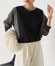 【一枚で映える】配色バックラインカットソー