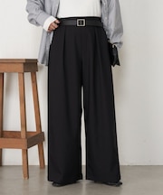 【美脚見え◎】ワンタックワイドパンツ