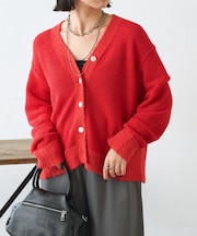 【羽織るだけ映え】ファンシーヤーンニットカーディガン