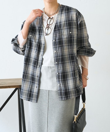 【大人カジュアルに決まる】チェックダブルVシャツ