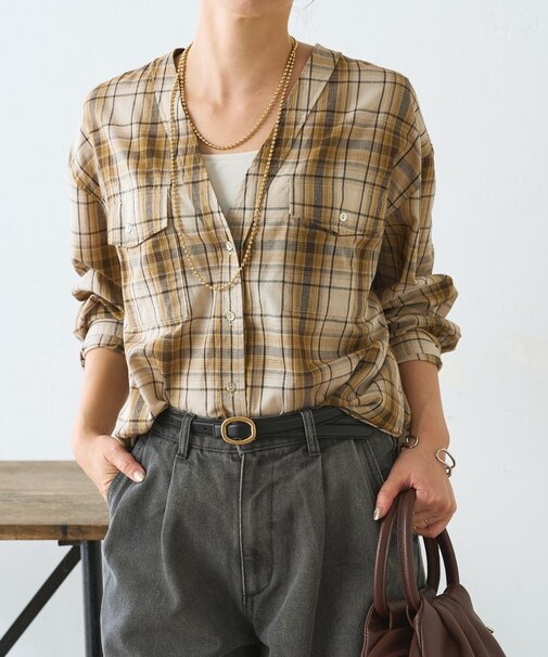 【大人カジュアルに決まる】チェックダブルVシャツ