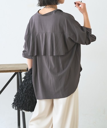 【大人気リバイバル】後ろヨークラッフルシャツ