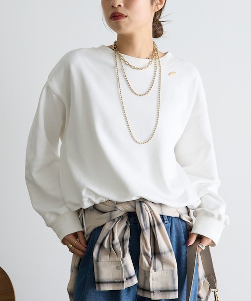 【シンプルに差がつく】プレート付裾ドロストカットソー