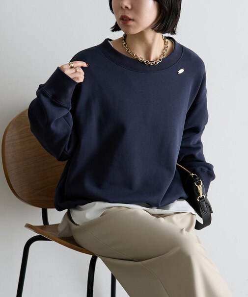 【シンプルに差がつく】プレート付裾ドロストカットソー