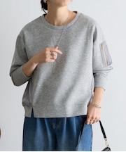 【一枚で映える】異素材切替袖ポケットカットソー