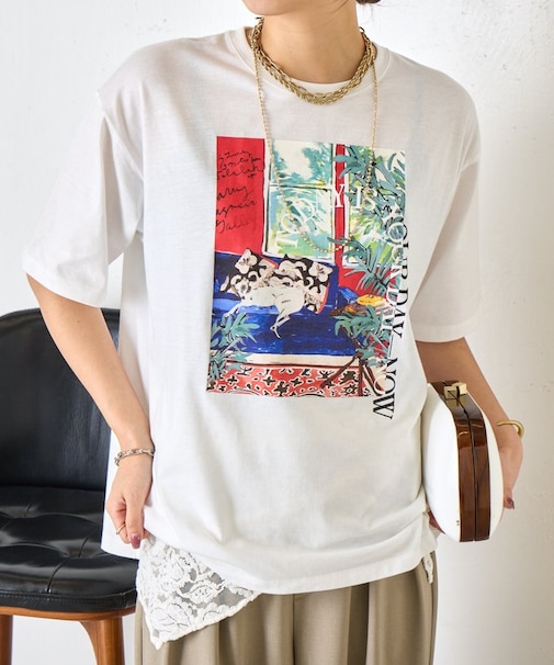 【着るだけ主役】アートプリントスリットT