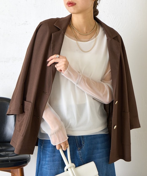 チュールインナーカットソー