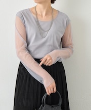 チュールインナーカットソー