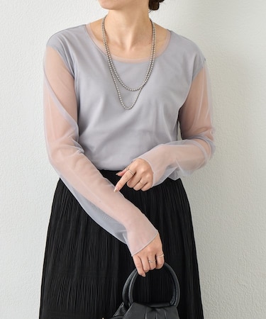 チュールインナーカットソー