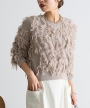 フリンジVニット