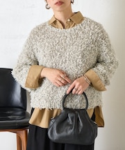 リボンチュールミックスニット