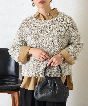 リボンチュールミックスニット