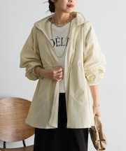 【フード取り外し可能】ウエストシャーリングジャケット