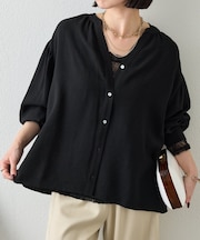 【昨年大ヒットが再登場】リネンライクスキッパーブラウス