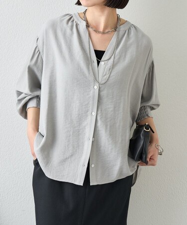 【昨年大ヒットが再登場】リネンライクスキッパーブラウス