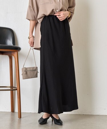 【軽やかロング】レーヨンナイロンロングスカート