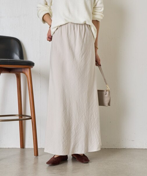 【軽やかロング】レーヨンナイロンロングスカート