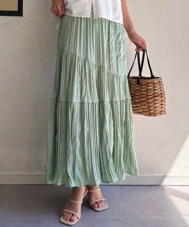 【WEB限定/春色カラー追加！】クリンクルギャザースカート