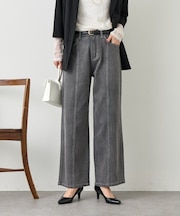 ステッチストレートデニムパンツ