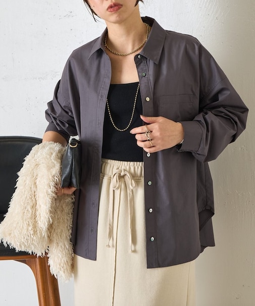 バックタックオーバーシャツ